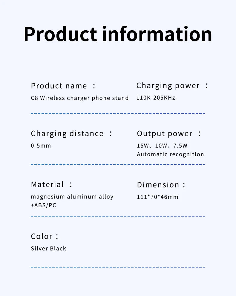 15W Wireless Car Phone Holder with Fast Charger Wireless Phone Charging Mobile Holder for Car for iPhone Huawei Samsung Xiaomi