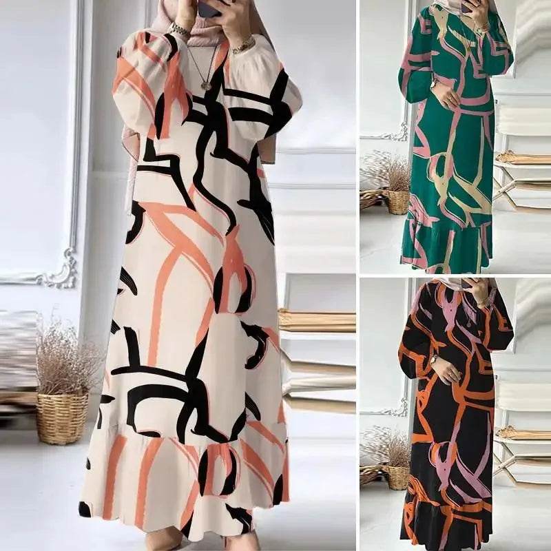 Elegant Women Muslim Abaya Robe Ramadan Sundress Prayer Dresses Fashion Long Batwing Sleeve Islamic Vestidos Kaftan - AIAZ