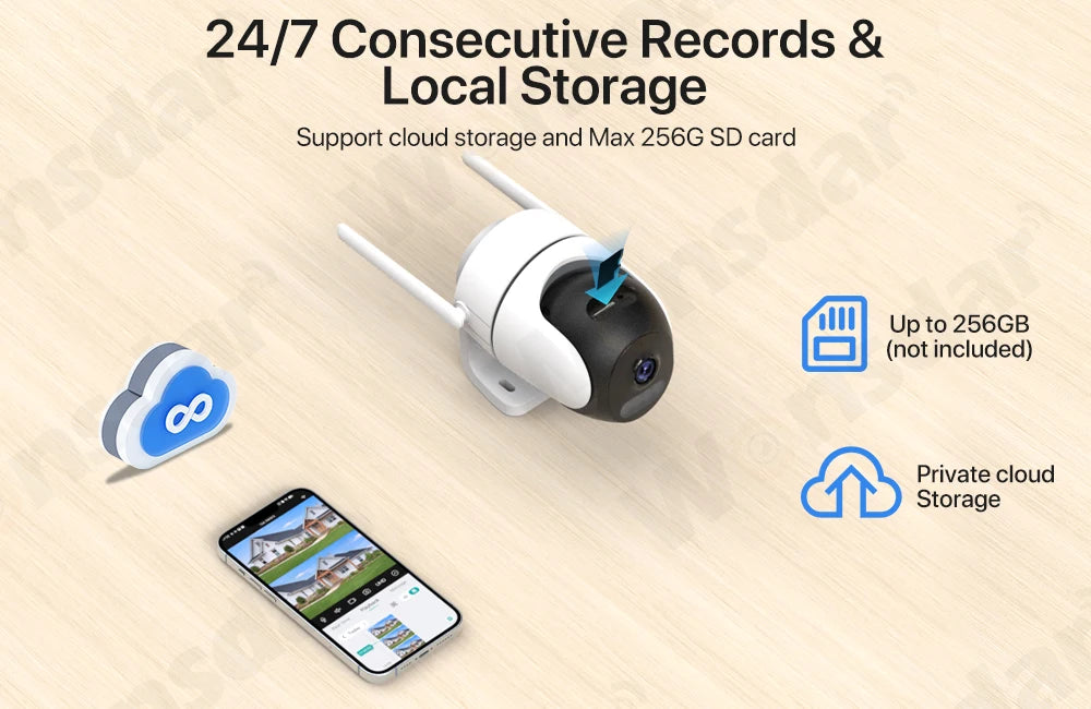 2pcs Quantity 4MP HD IP Camera PTZ WiFi Camera Video Surveillance Home Security Protection Alarm Motion Type-C Detection iCsee