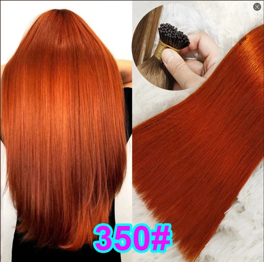 I Tips Virgin Hair Extensions 27# For Black Women 100% Remy Bulk Hair I Tip Natural Hair Extensions Straight Natural Fusion 613#