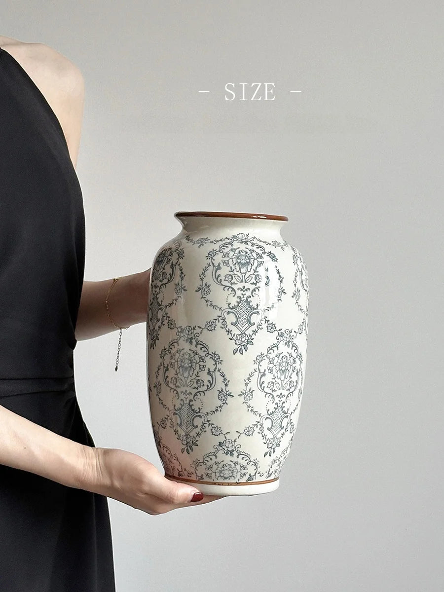 Cerc Flower Vase Decoration Jingdezhen Blue And White Porcelain Living Room Floral Arrangement Desktop Flower Ho...