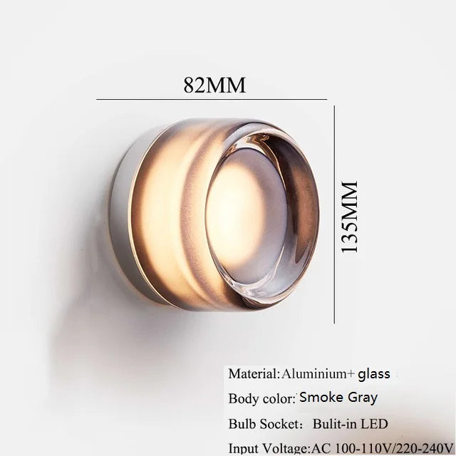 IWHD Home Decor LED Wall Lights Fixtures Glass Aluminum Corridor Bedroom Living Room Nightlights Modern Moon Lamp Miroir Mural