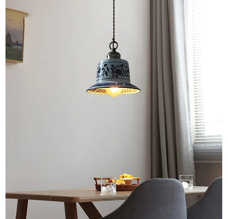 IWHD Modern Simple Ceramic LED Pendant Lamp Home Indoor Decor Lighting Bedroom Restaurant Dinning Living Room Lights Hanglamp