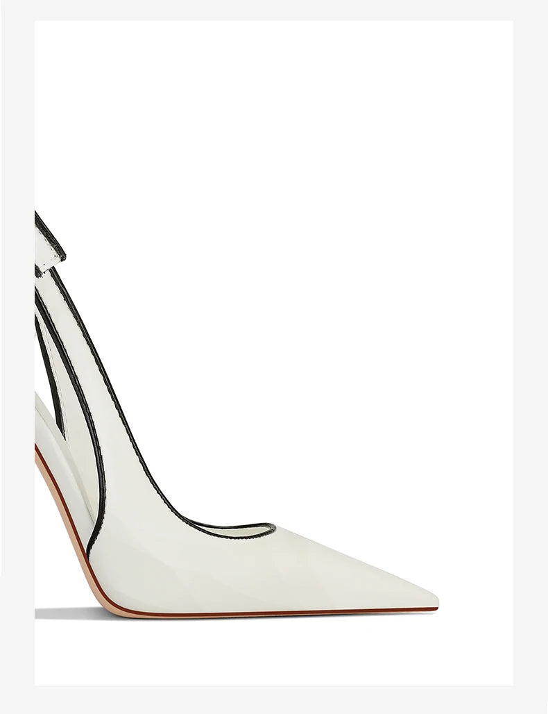 Spring and summer new pointed toe lace-up leather shoes thin high-heeled banquet dress large size small size women's sandals