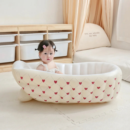 Ins style new portable baby bath tub newborn bath tub foldable children's inflatable swimming pool