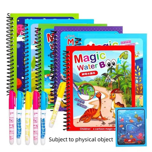 Children Early Education Toys Magical Book with Pen Water Drawing Toys Gift Reusable Coloring Book Magic Drawing Book - AIAZ