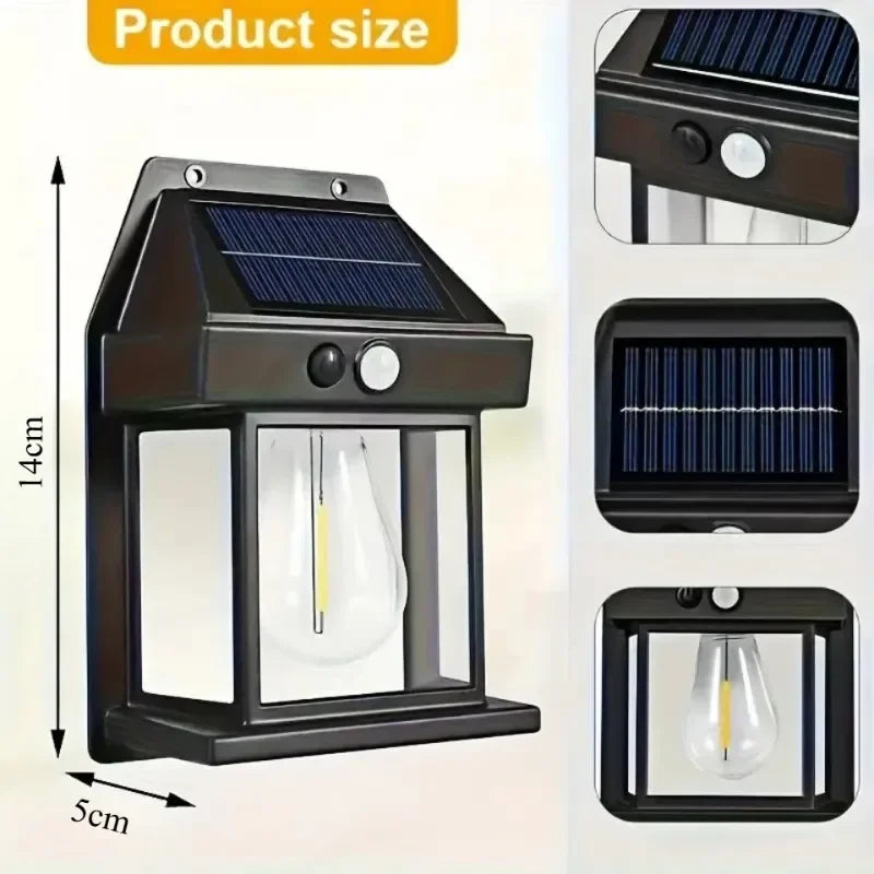 Solar Lights Outdoor Waterproof Solar Porch Lights for Door Patio Yard Outside Decorative Motion Sensor with 3 Lighting Modes
