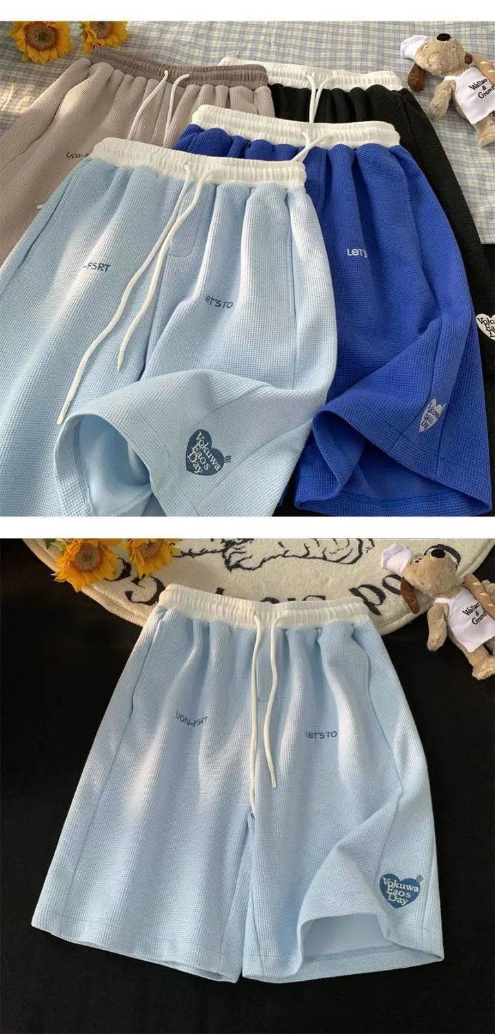 Men's Five-point Shorts Summer 2025 Korean Version Embroidered Loose Versatile Casual Shorts Trendy Sportswear - AIAZ