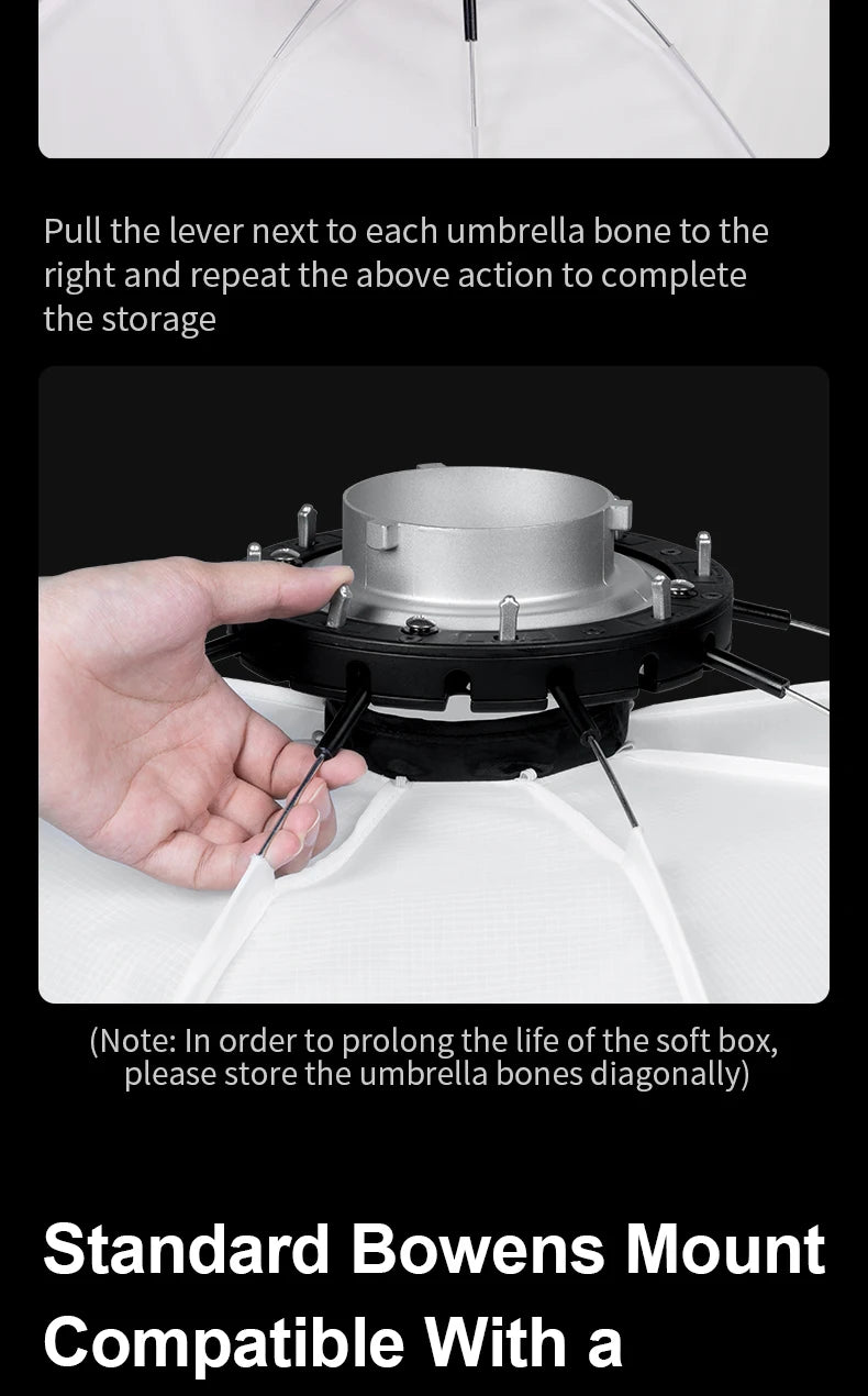 Selens 70cm 90cm 110cm Reverse Octagonal Softbox Photo Studio Kits Bowens Mount Octagon Umbrella Softbox Photography Accessories