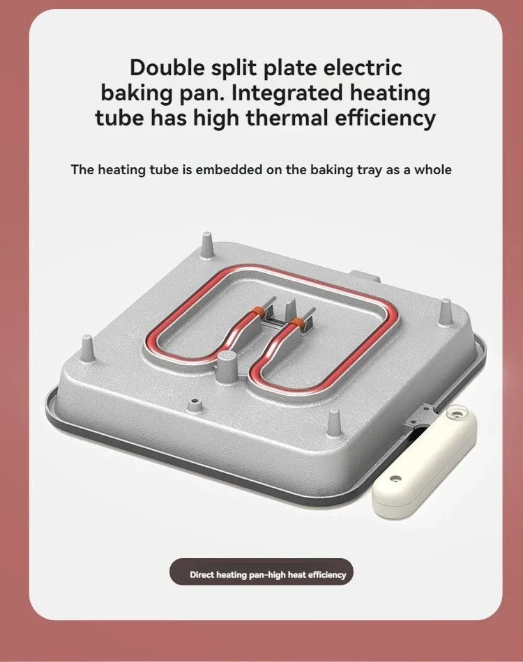 Home Appliance The Upper And Lower Plates Of The Electric Baking Pan Can Be Disassembled And Washed To Deepen The Plate
