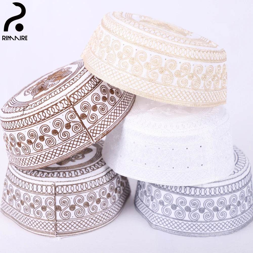 Fashion Muslim Men Yarmulke Designer Muslim Hat for Men High Quality Multi-Color Islam Hair Cover Yarmulke Business Part RIMAIRE - AIAZ