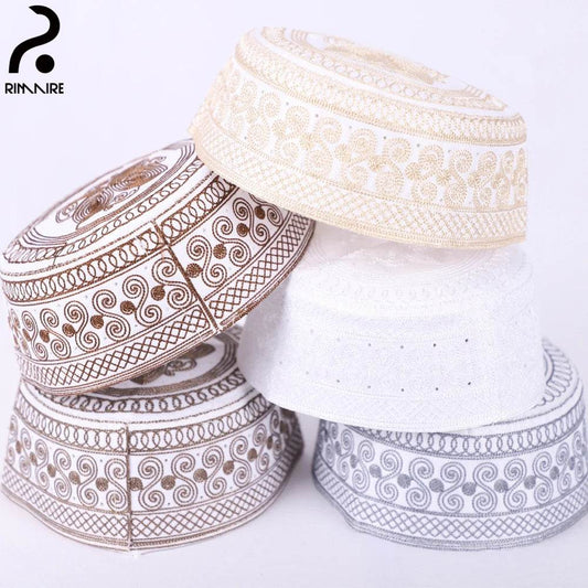 Fashion Muslim Men Yarmulke Designer Muslim Hat for Men High Quality Multi-Color Islam Hair Cover Yarmulke Business Part RIMAIRE - AIAZ