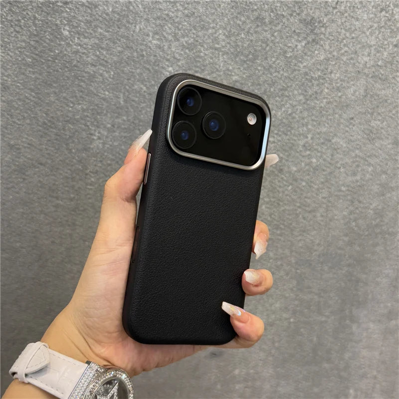 Luxury Solid Color PU Leather Magsafe Case For iPhone 17 Air 17Pro 17Pro Max Active Touch Camera Button Lens Protection Cover