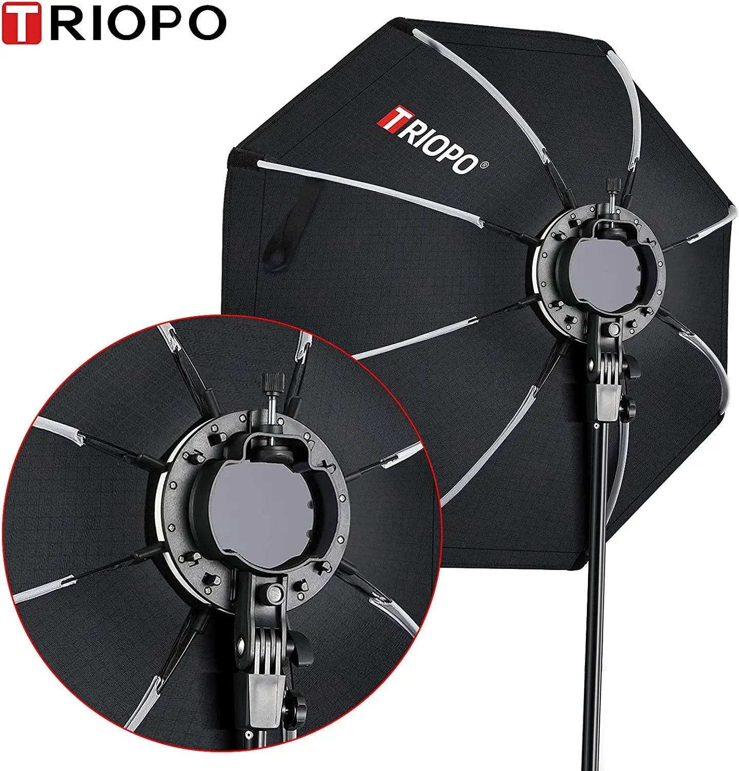 TRIOPO 55cm 65cm 90cm 120cm Foldable Octagon Softbox Tripod Grip for Godox V860III V1 AD200Pro Yongnuo Speedlite Flash Light