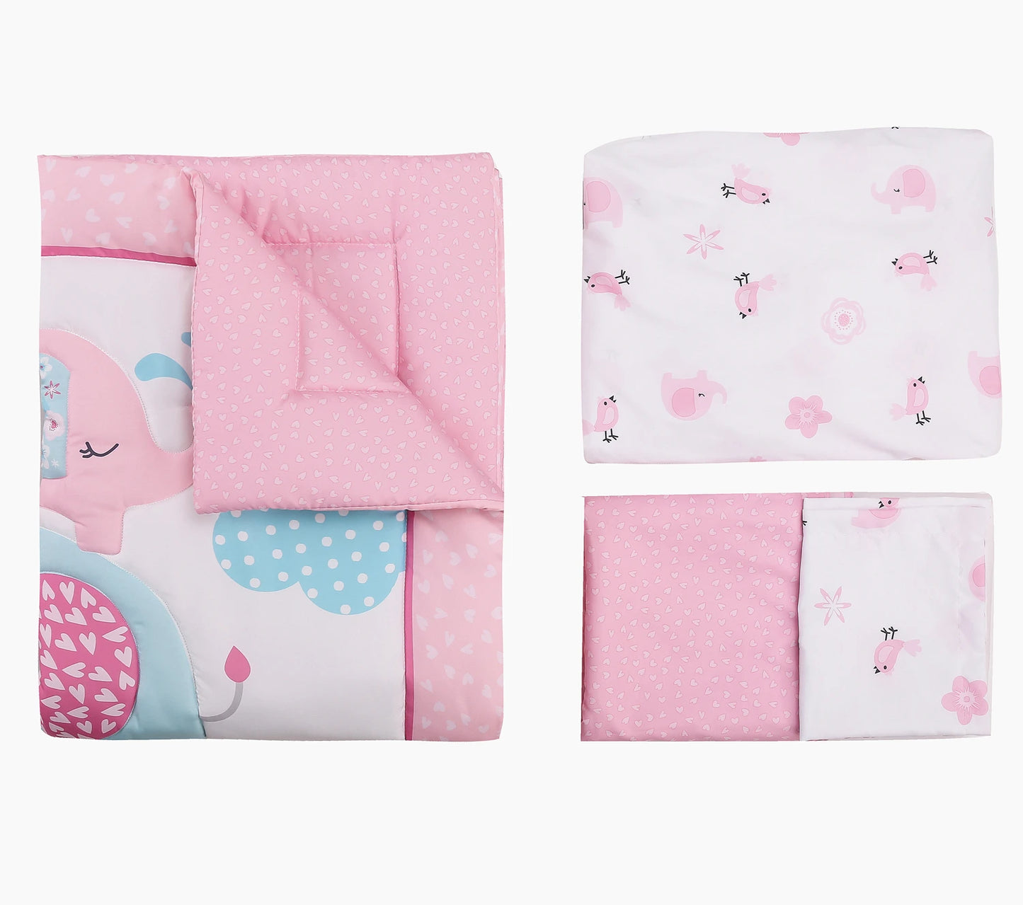 Crib Bedding Set for Boys Girls Nursery Bedding Soft Baby Bedding Crib Set 4Piece Crib Comforter Fitted Sheet Crib Skirt Blanket