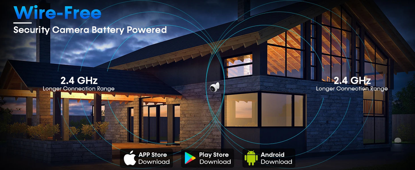 2K 5MP Wifi Home Security Camera Wireless Outdoor Magnetic Battery Powered Camera Surveillance AI Motion Detection Indoor HD Cam