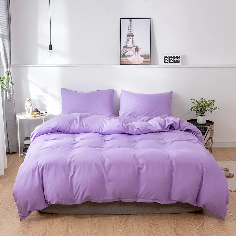 Nordic Solid Color Sanding Duvet Cover 220x240 Single Double Queen King Simple Bedding Set Pillowcase Bedclothes (No Bed Sheet)