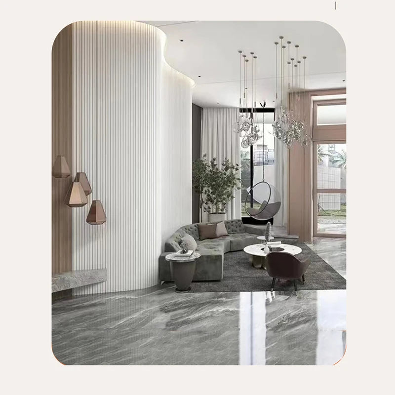 6 pieces 2.3M Rotating Solid Wood Grille Panel - Small Great wall Wrapped Cylinder Curved Internet Red Background Wall