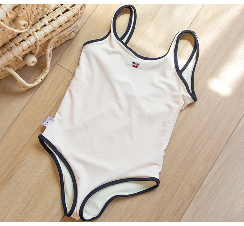 Summer New Danish Girls Swimwear Baby Swimwears Cherry Pattern Split Swimsuit Bikinis Maillot De Bain Enfant Fille Mayo