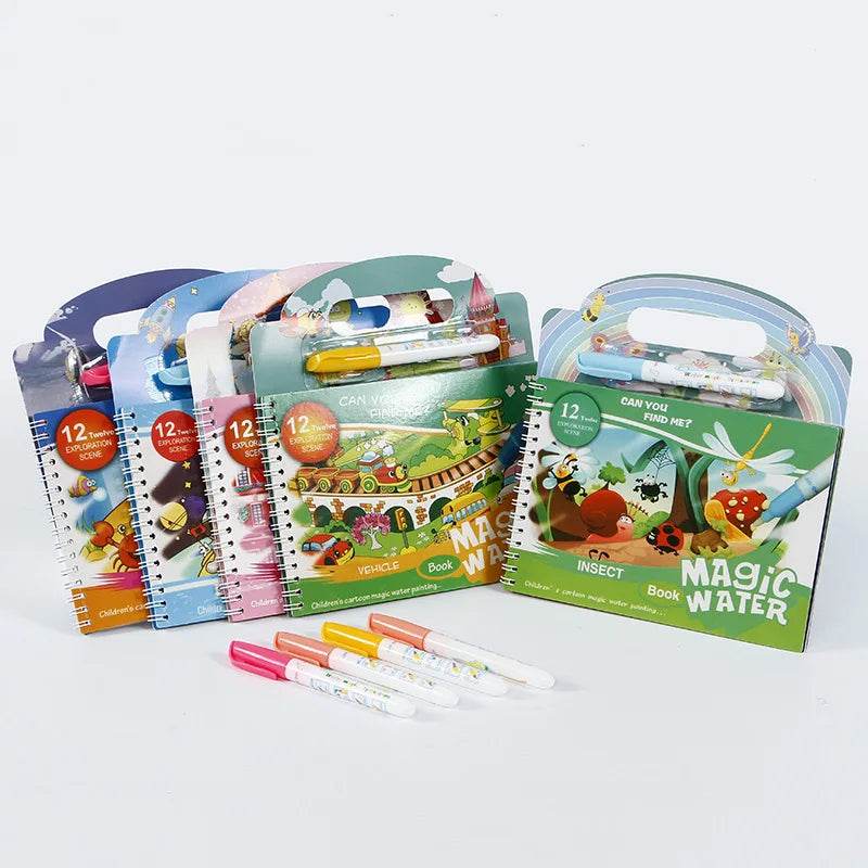 Magical Water Painting Book Toddler Early Education Toys Reusable Magic Drawing Coloring Book for Kids Children Montessori Toys - AIAZ