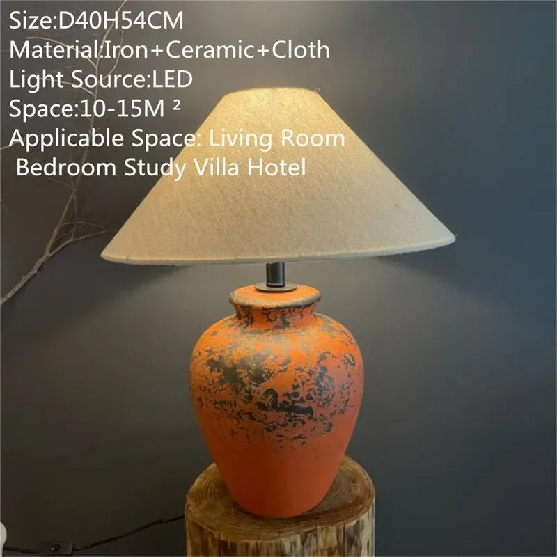 ULANI Contemporary Ceramic Table Lamp American Retro Creativity Living Room Bedroom Study Villa Hotel Homestay Desk Light