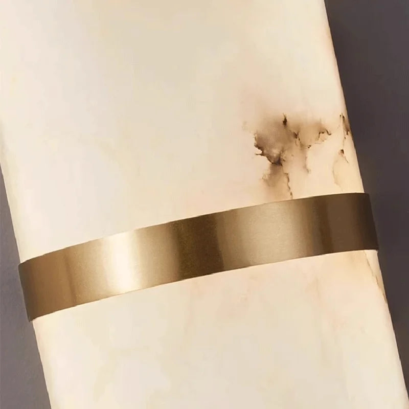 Oval Copper Natural Marble Wall Lamp Post-Modern drawing room Hotel Bedroom Wall Sconce Minimalist New Style Lighting Fixture