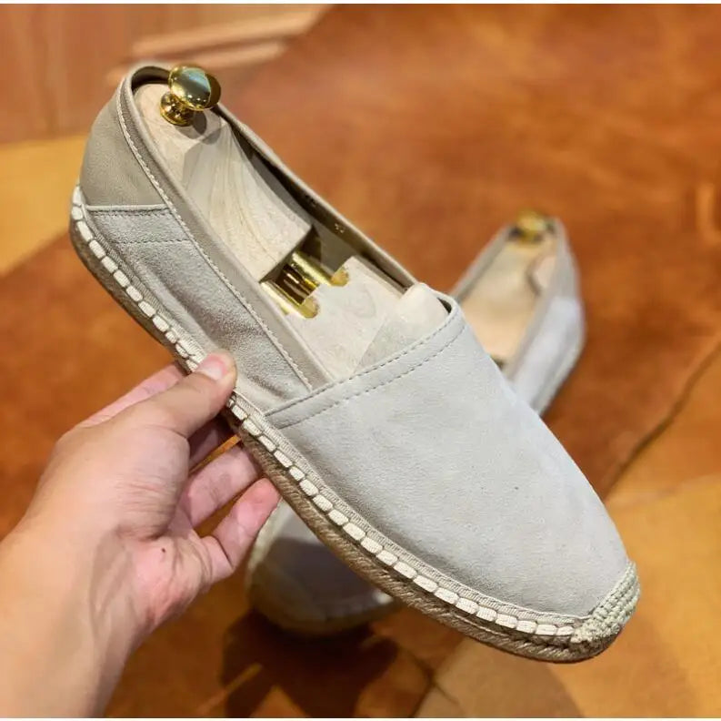 Men Sheepskin Loafers White Slip on Driving Boats Shoes Fashion Comfort Summer Lazy Flats Shoe