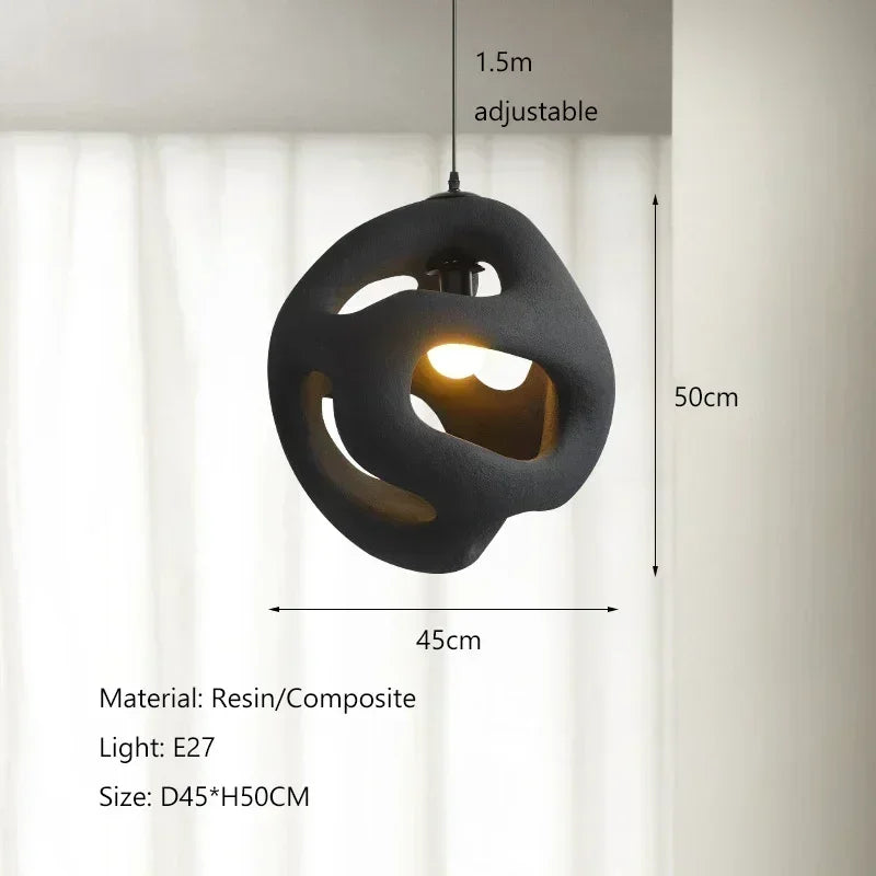 Wabi Sabi Style Restaurant Pendant Light Single Head Small Pendant Light Designer Living Room Sofa Light Study Counter Lighting