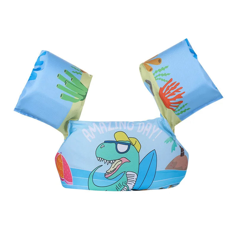 Baby Float Cartoon Arm Sleeve Swimsuit Foam Safety Adjustable Life Jacket Swimming Training Floating Pool Float Swimming Ring