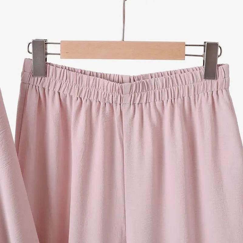 Casual Sets of Clothes for Muslim Woman Fashion Mushroom Button Long Sleeves Pants Suits for Female New Spring and Autumn 2023 - AIAZ