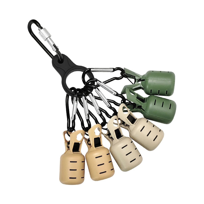 New Squid Jig Bait Protector Kit 6pcs Webfoot Octopus Egi Hooks Cover Cuttlefish Umbrella Lure Cap with Carabiner Fishing Tackle