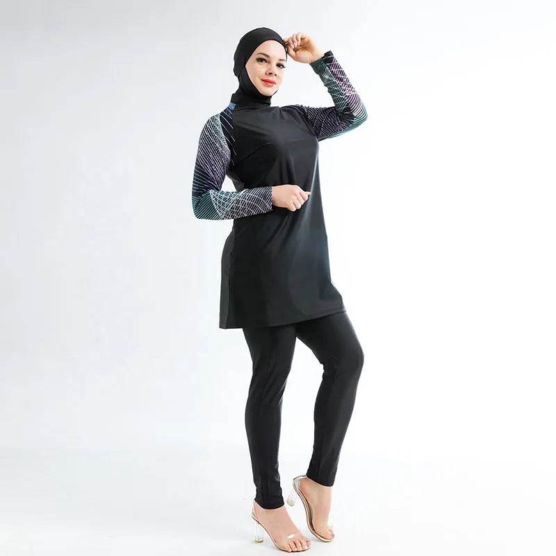 Muslim wimwear Women Hijab Swimsuit Modest Swimming Suit Islamic Cover Ups Burkini Hijabs For Woman Long Sleeve Bathing Swim - AIAZ
