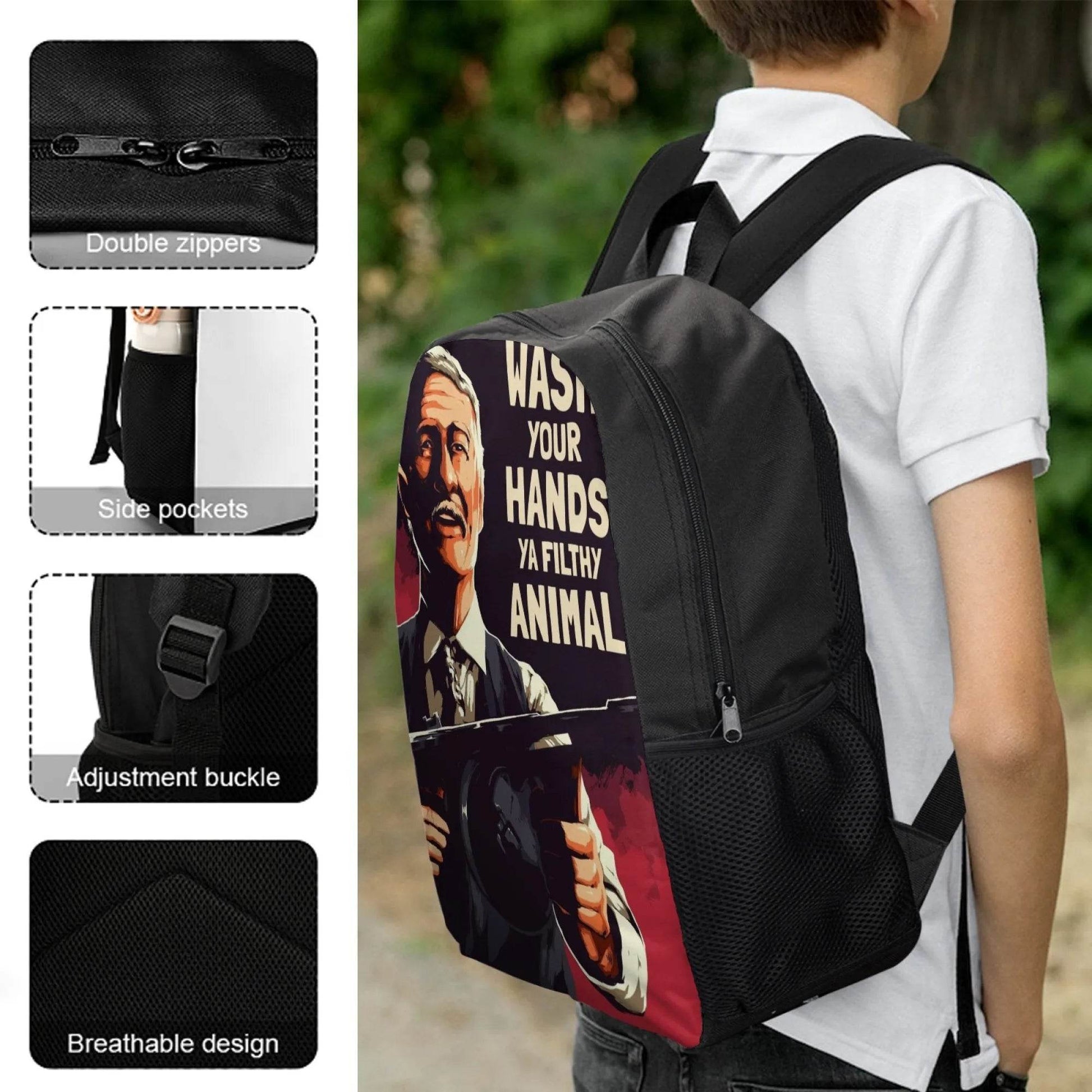 3Pcs Set School Backpack with Front Pocket,Cartoon L-eveling School Bags for Girls Boys,Large Child Backpack - AIAZ