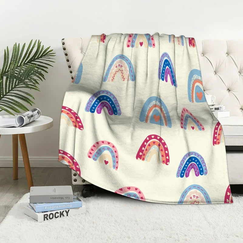 Home decoration plush Throw Sofa blanket Bedspread bed fluffy soft blankets decor Plaid Modern nordic rainbow cute winter
