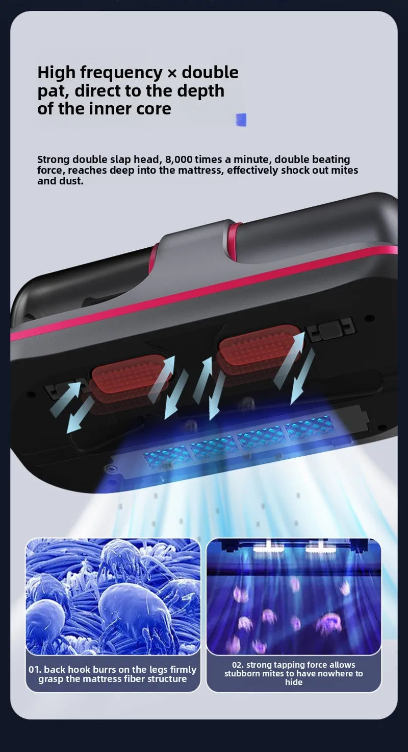 Mite Remover Household Bed Vacuum Cleaner Wireless Suction Bed Sterilizer Large Suction Remove Mites Pregnant Women and Children