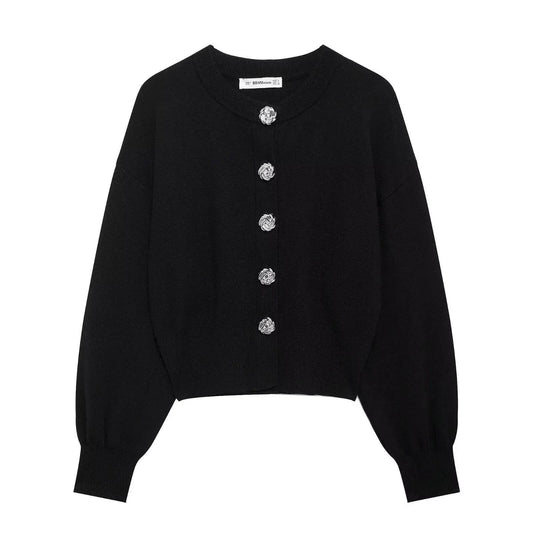 Cardigan Sweater Women's Knitwear Solid Long Sleeve Knitted Tops 2025 Elegant Fashion Knit Jackets Coat Woman Jumper Top - AIAZ