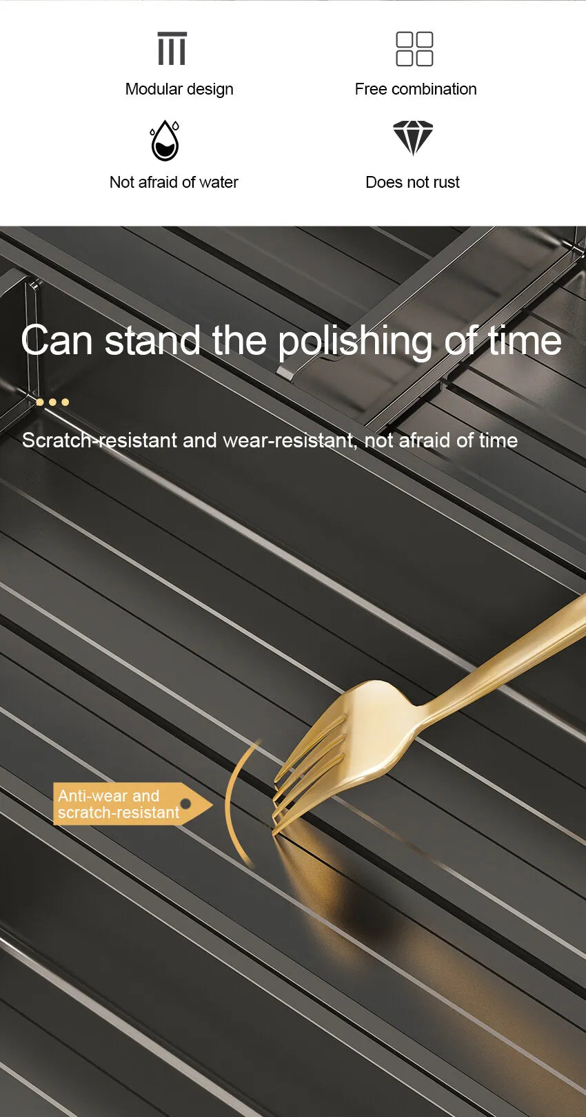 Adjustable Kitchen Dish Rack, Under Cabinet Drawer, Spoon, Chopsticks Storage Holder, Retractable Countertop, Sink Drying Shelf