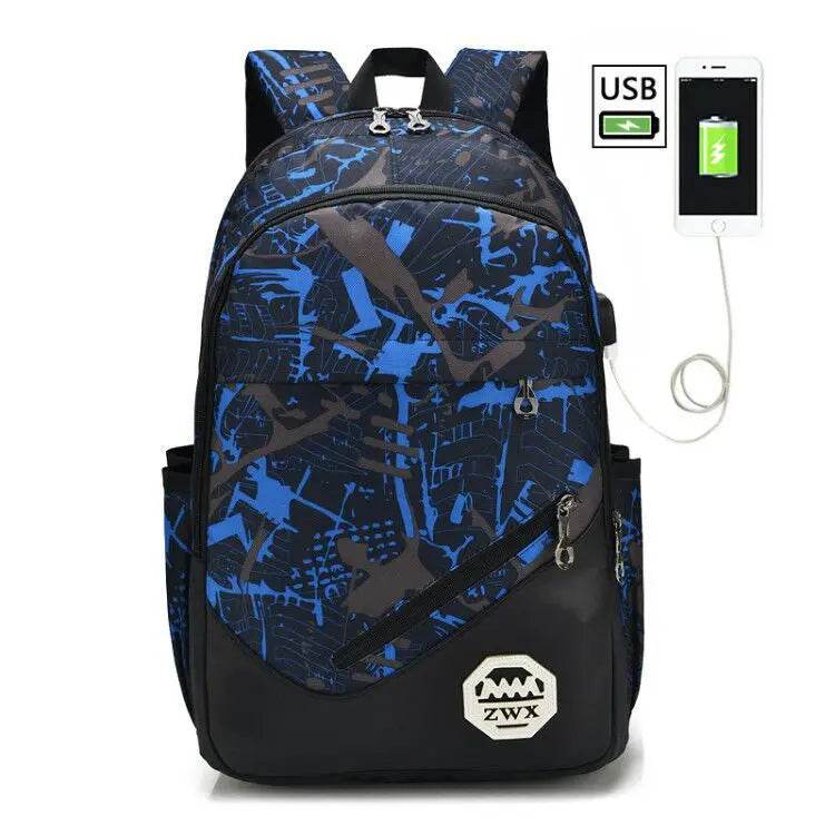 Waterproof travel laptop backpack children School Bags teenager Boys girls camouflage school Backpack set high School backpack - AIAZ