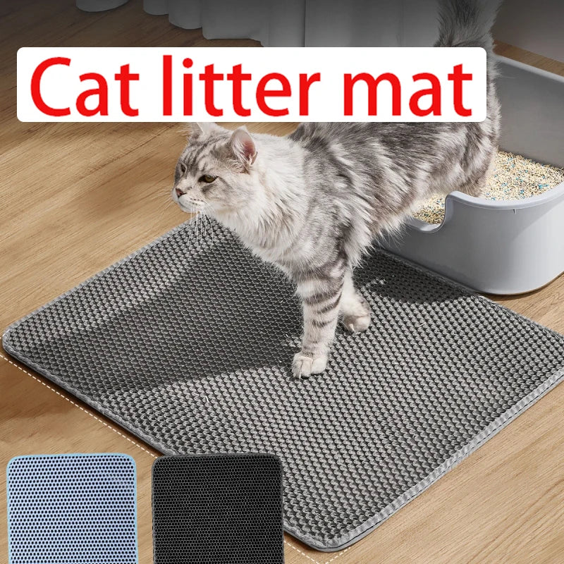 Cat Litter Mat Large Size Waterproof Pet Toilet Cat Litter Trapping Mat Non Slip Double Layer Cats Litter Box Pad Pet Product