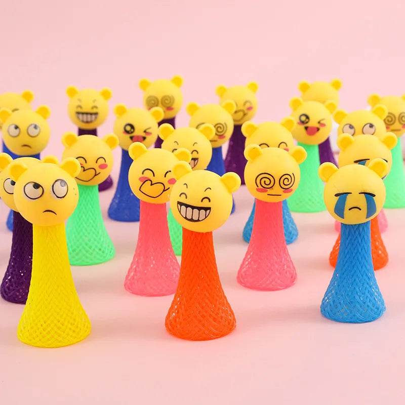 20Pcs Cartoon Mini Expression Bouncing Doll Toys for Kids Birthday Party Favors Baby Shower Gift Goodie Bag Piniata Fillers - AIAZ