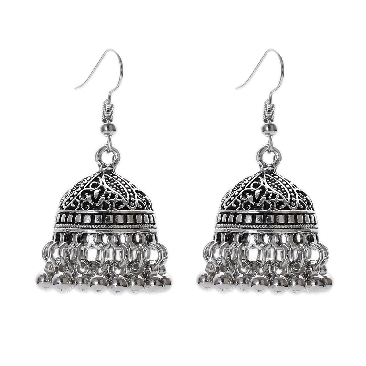 Boho Afghan Ethnic Drop Earrings For Women Pendient Gold Color Gyspy Silver Color Bell Ladies Indian Earring Jewelry