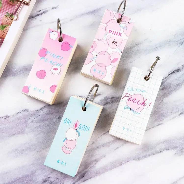 110 Sheets Lovely Mini Notebook School Supplies Stationery Vocabulary Writing Reciting Book Sticky Note Loose Leaf Memo Cards - AIAZ