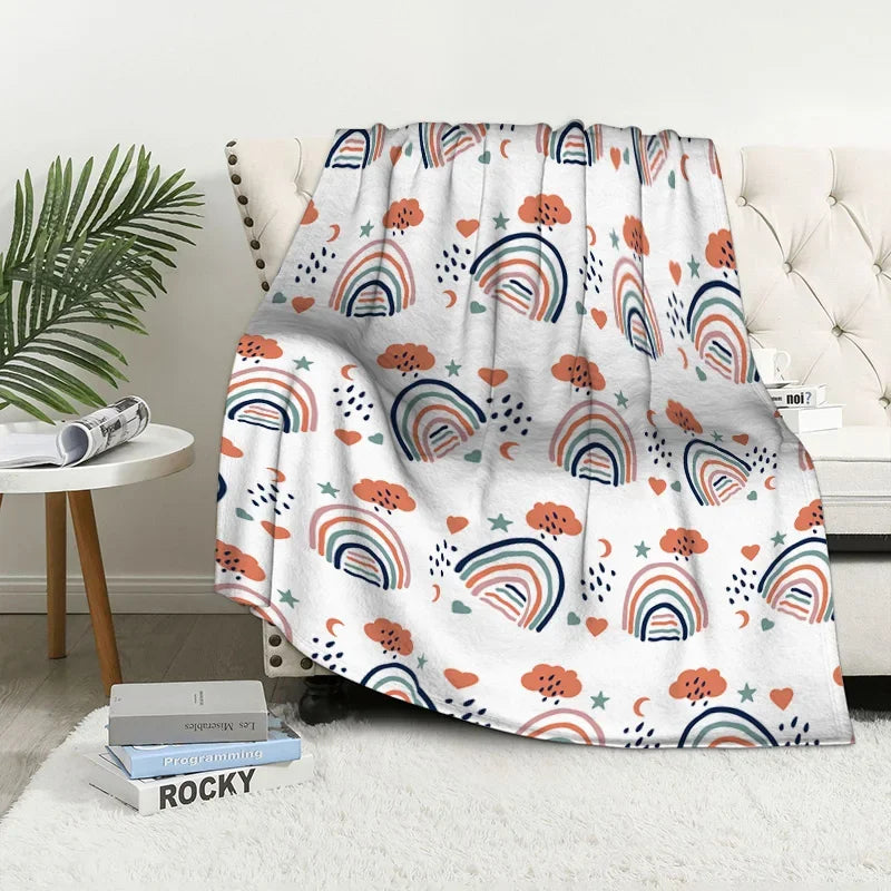Home decoration plush Throw Sofa blanket Bedspread bed fluffy soft blankets decor Plaid Modern nordic rainbow cute winter