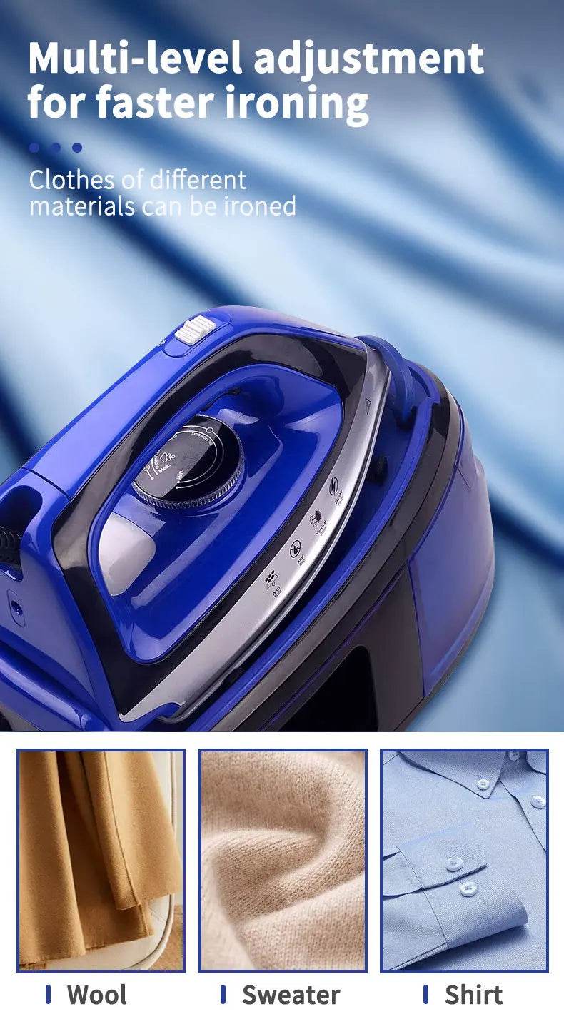 Portable 360-Degree Freestyle Dry/Steam Iron, Non-Stick Soleplate, Anti-Calc and Anti-Drip, Power Base and Carrying/Storage Case - AIAZ