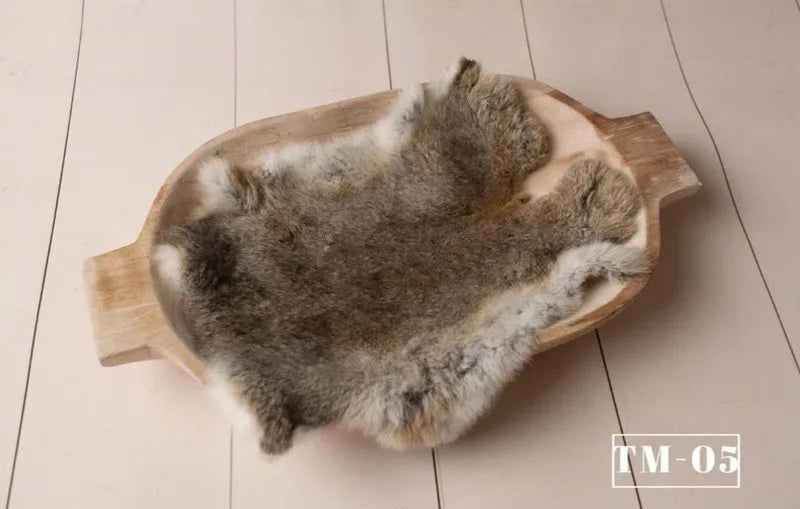Newborn rabbit fur for baby photography props,basket filler cushion blanket