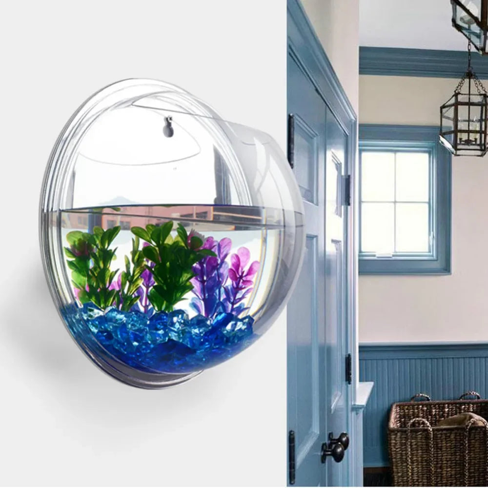 Pinsjar Acrylic Fish Bowl Wall Hanging Aquarium Tank Aquatic Pet Supplies Pet Products Wall Mount Fish Tank for Betta fish