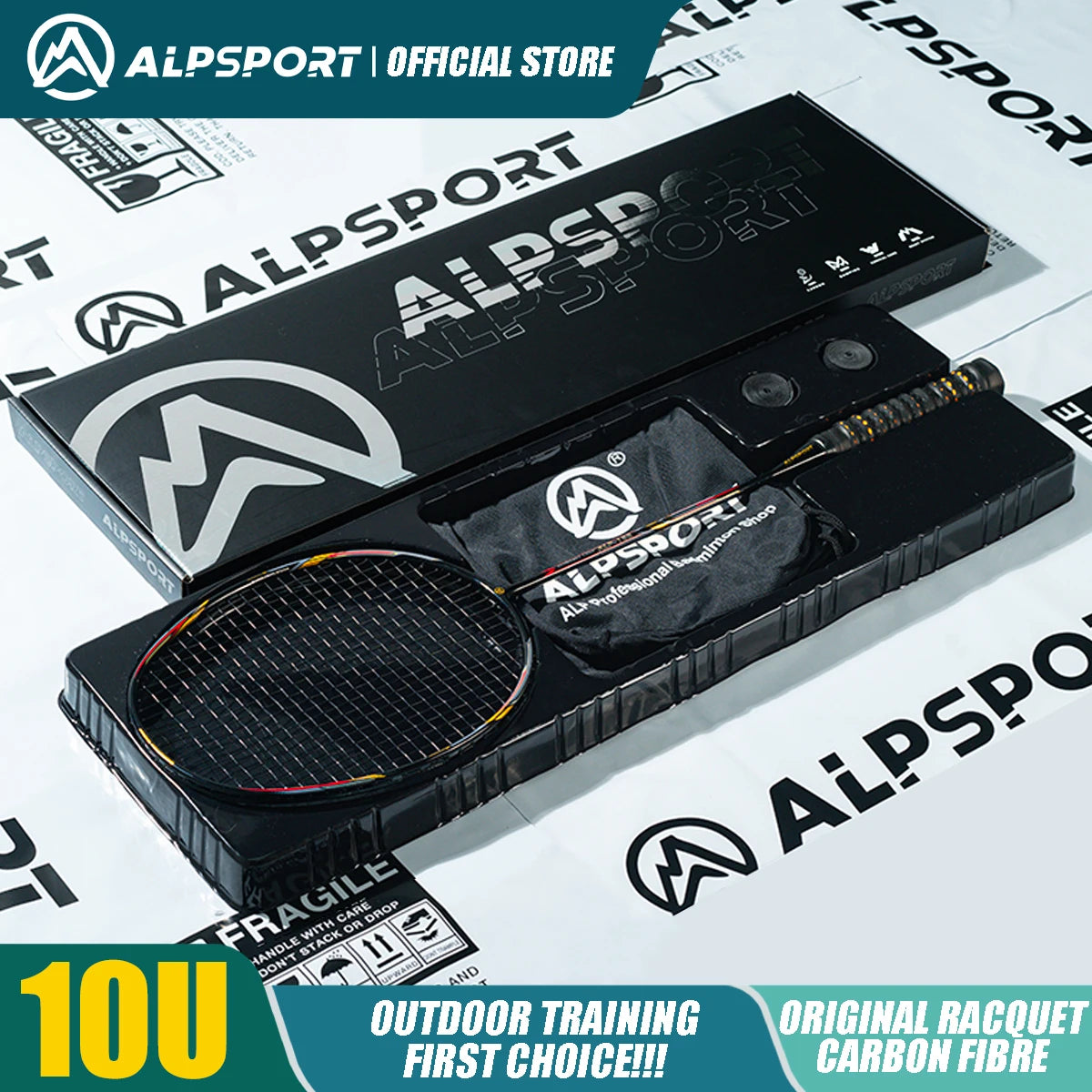 ALPSPORT AIR 10U  Ultralight 52g T800 Badminton Racket Fast Rebound  Lmported MAX 28LBS Carbon fiber + Titanium Badminton Racket