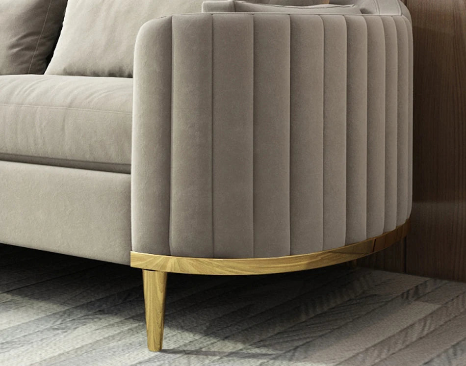 Luxury Sofa Living Room Furniture Curved Dresser Home Lounge Sofa Sets Italian Modern Fabric Velvet Sofa Set Furniture