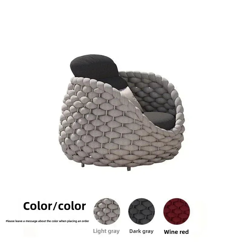 Outdoor Rattan Sofa Set, 2-Seat Patio Furniture for Balcony, Terrace, Villa or Courtyard, All-Weather Wicker Lounge Chair Combo