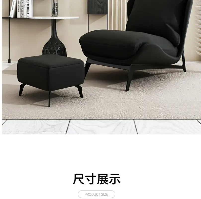 Italian Luxury Light Sofa Chair: Trendy Lazy Lounger, Ideal for Small Living Rooms & Balconies